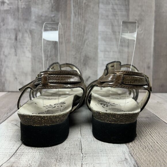 Abeo Biosystem Women's Strappy Sandal Leather Ankle Strap Buckle Brown Size 10 - Picture 10 of 15